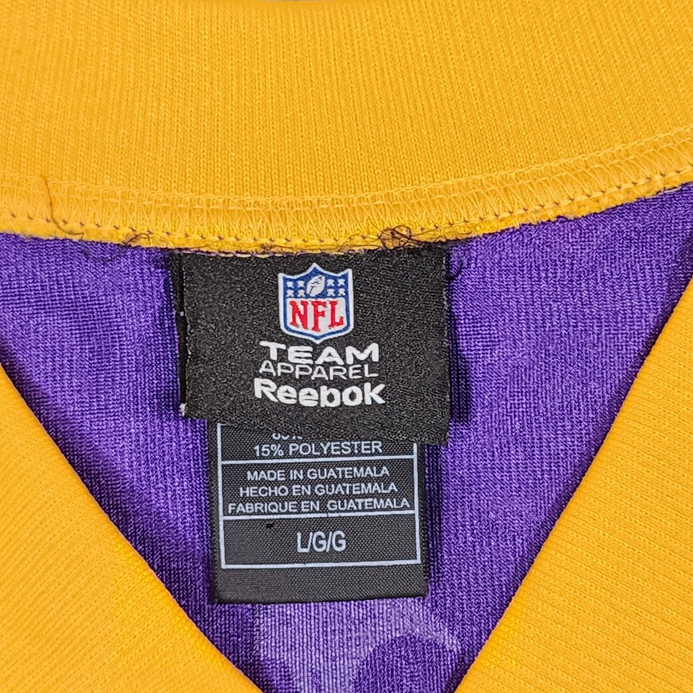 Reebok NFL Football Jersey Mens Large Purple Brett Favre #4 Minnesota Vikings - Picture 8 of 13